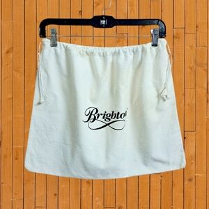 Brighton Double Drawstring Fleece Dust Cover Bag Off White Large Soft 20"x15.75"